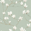 Laura Ashley Magnolia Grove Wallpaper Pale Eau de Nil close view picture of the pattern design