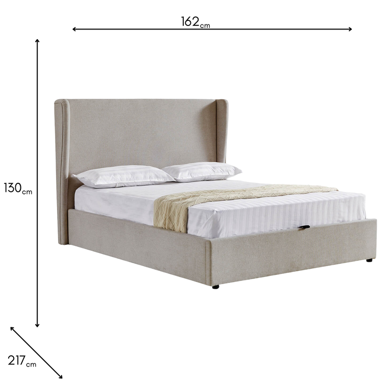 Margot King Size 5' Ottoman Bed Greige - Bedroom Furniture Collection