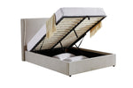 Margot Super King 6' Ottoman Bed Greige picture with opened storage space