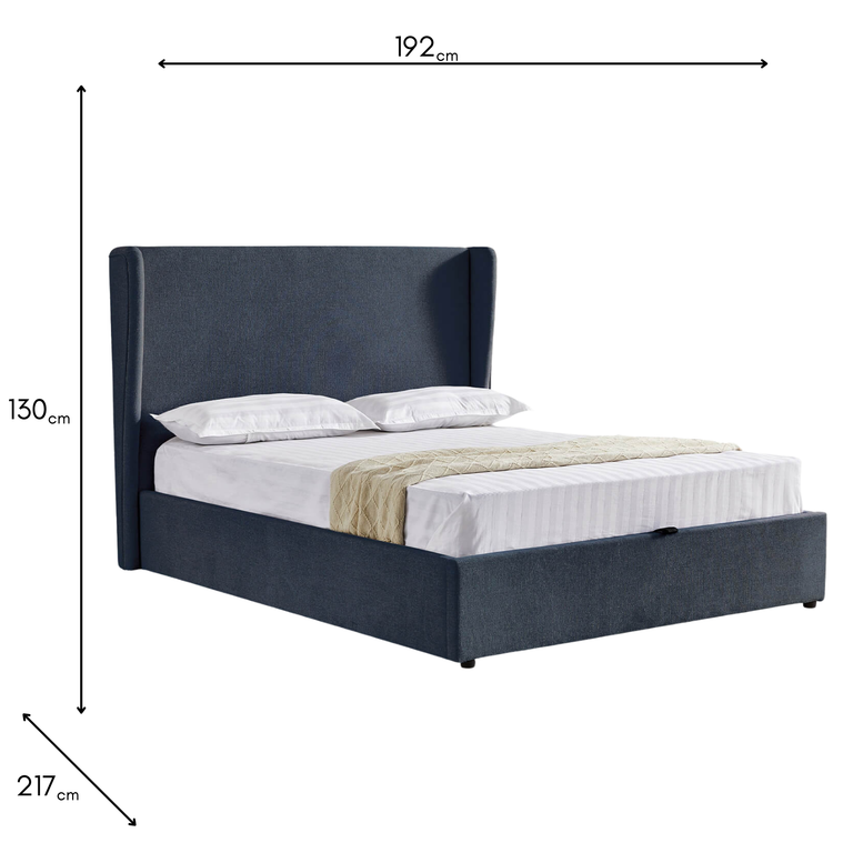 Margot Super King 6' Ottoman Bed Navy - 6ft Ottoman Bed Frame