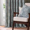 Marigold Floral Jacquard PP Curtains Indigo life style bottom view photo