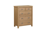 Marsden 5 Drawer Tall Chest Natural Oak picture on the white bakground