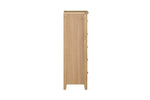Marsden Narrow Chest 5 Drawer Natural Oak side view picture