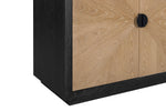 Marseille 4 Door Sideboard close view picture of the black and natural oak design