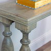 Marwood Pillar Console Table 120 cm close view picture of the rustic design