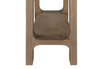 Massimo Console Table Cashew close view picture of the bottom shelf