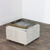 Maya Tray Table Pouffe Cappuccino Small picture with tray table up position