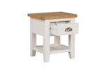 Mellorn Lamp Table 1 Drawer Cashmere picture with opened drawer