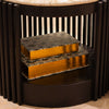 Misha Coffee Table Travertine Dark close view picture of the lower shelf