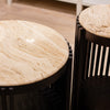 Misha Side Table Travertine Dark coffee table with the same design also available