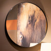 Modena Round Wall Mirror Black 120cm life style picture