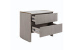 Mondello Bedside Table Washed Oak picture with opened drawers