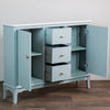 Monroe Slim Sideboard With Marble Top Sage picture with opened storage space
