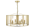 Brushed bronze pendant light with six graceful arms - Myka Bronze Pendant