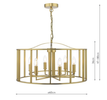 Brushed bronze pendant light with classic six-arm design - Myka Bronze Pendant