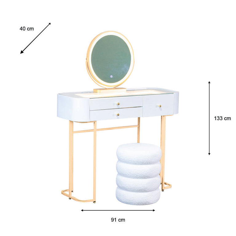 Nadia Plus Dressing Table/Stool Set - Stylish Bedroom Décor