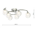 Semi flush lighting Nakita 6 Light Semi Flush in chrome and glass

