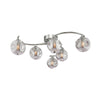 Nakita 6lt Semi Flush Polished Chrome With Closed Organic Smoked Glass with switched on light