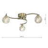 Stylish Nakita semi flush ceiling light with twisted glass