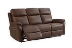 Nardo 3 Seater Electric Recliner Brown picture with reclined seat