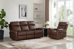 Nardo 3 Seater Electric Recliner Brown life style picture with recliner chair