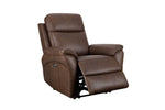 Nardo Electric Recliner Armchair Brown picture with reclined seat