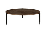 Round coffee table Nate in smoked oak wood
