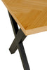Nate Dining Table in Natural Oak with Sleek Metal Legs
