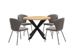 Nate Dining Table Round Natural Oak picture with dining chairs