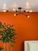 Contemporary lighting design of Neve 6 Light Flush Matt Black

