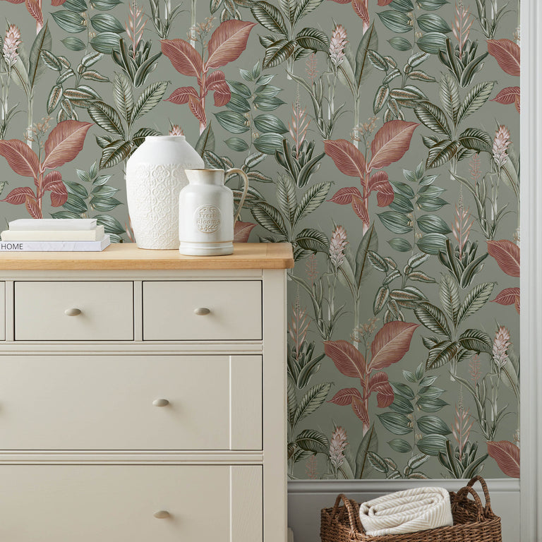 Next Wallpaper Fantasy Rainforest Leaves Sage