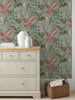 Tropical jungle design Fantasy Rainforest Leaves Sage wallpaper