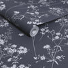 Navy blue foliage wallpaper for home decor