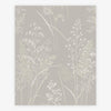 Elegant leaf sprigs taupe wallpaper design