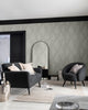 Delicate leaf sprigs taupe wallpaper