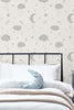 Children's room moon and stars wallpaper