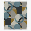 Fun geometric design on Retro Shapes Geo Blues wallpaper