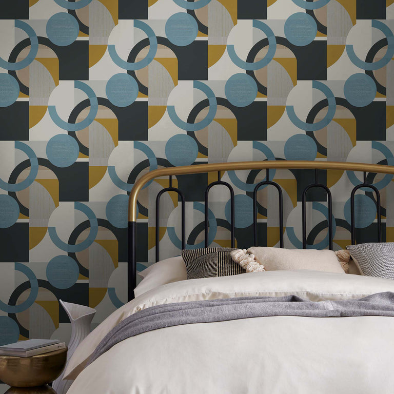 Next Wallpaper Retro Shapes Geo Blues