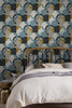 Contemporary geometric wallpaper with Retro Shapes Geo Blues