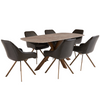 Luxurious dining table featuring a sintered stone surface
