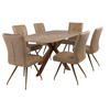 Modern kitchen table with a stunning brushed brass base
