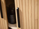 Nola Cabinet Natural Oak close view picture of metal door handles