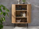 Nola Cabinet Natural Oak life style picture with opened doors