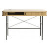 Nola Desk Natural Oak picture of opened storage door
