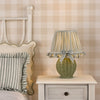 Omer Table Lamp Matt Green and Antique Brass With Shade life style picture