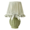 Omer Table Lamp Matt Green and Antique Brass With Shade made in a retro style