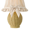 Omer Table Lamp Matt Taupe and Antique Brass With Shade close view picture of the resin taupe base