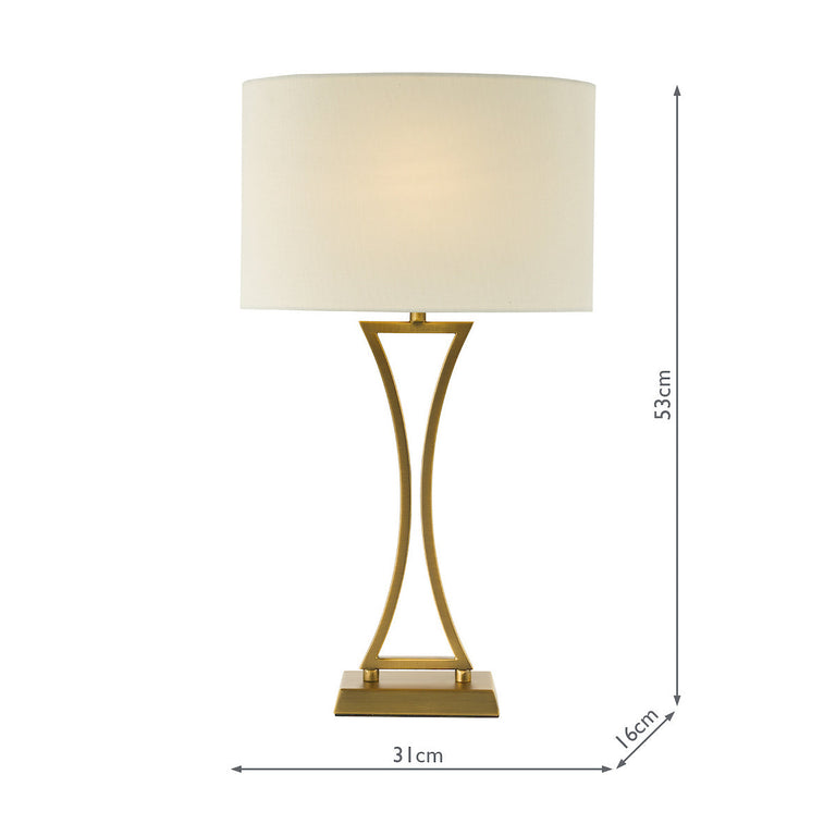 Oporto Table Lamp Aged Brass - Lighting Collection