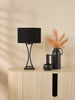 Oporto Table Lamp Matt Black With Shade perfect for a living rooms and hallways