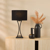 Oporto Table Lamp Matt Black With Shade life style picture